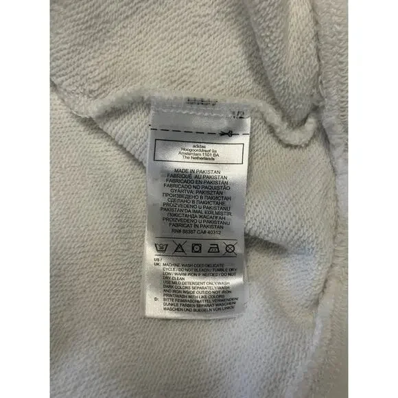 adidas Trefoil Crew Sweatshirt WHITE/BLACK Medium - Picture 6 of 6